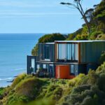 Impresionante casa contenedor ubicada en un pintoresco entorno costero