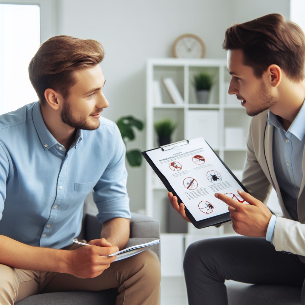 a professional sharing information with a client