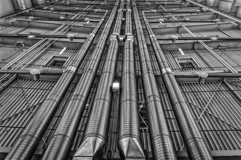 pipes, ventilation, metal