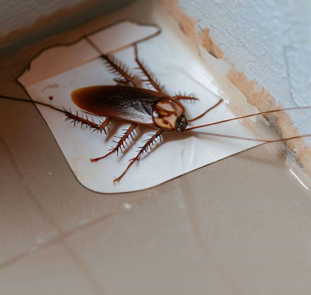 Una trampa para cucarachas con superficies adhesivas