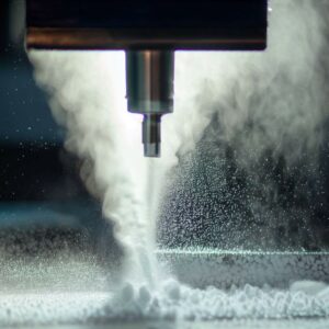 Se utiliza una máquina de limpieza criogénica para limpiar una superficie metálica